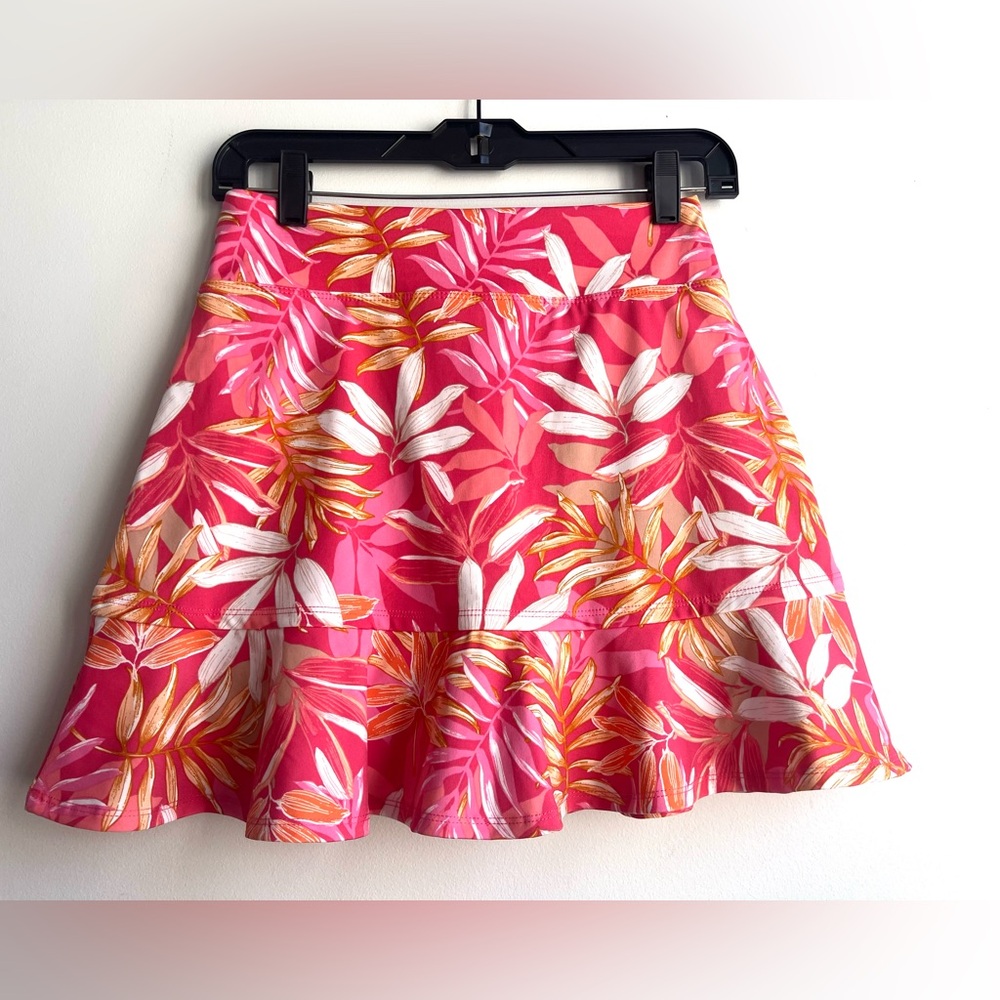 Tommy Bahama Pink and Orange Floral Summer Vacation Tropical Athliesure  Skort - Picture 3 of 7